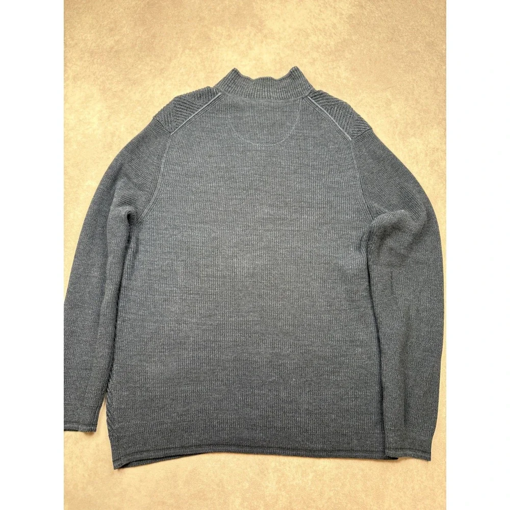 Tommy Bahama Mens XL Navy Blue Pima Cotton Diamond Knit 1/4 Zip Mock Sweater
